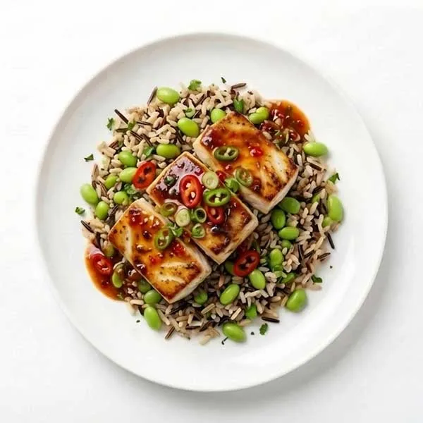 Chilli Pepper Fish with Edamame & Wild Rice Mix